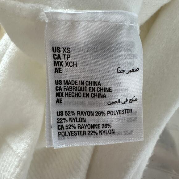 Maison Jules Sweater WMNS XS Cream Tunic V-Neck Pullover Hi-Low Ribbed Soft Cozy - Picture 7 of 8